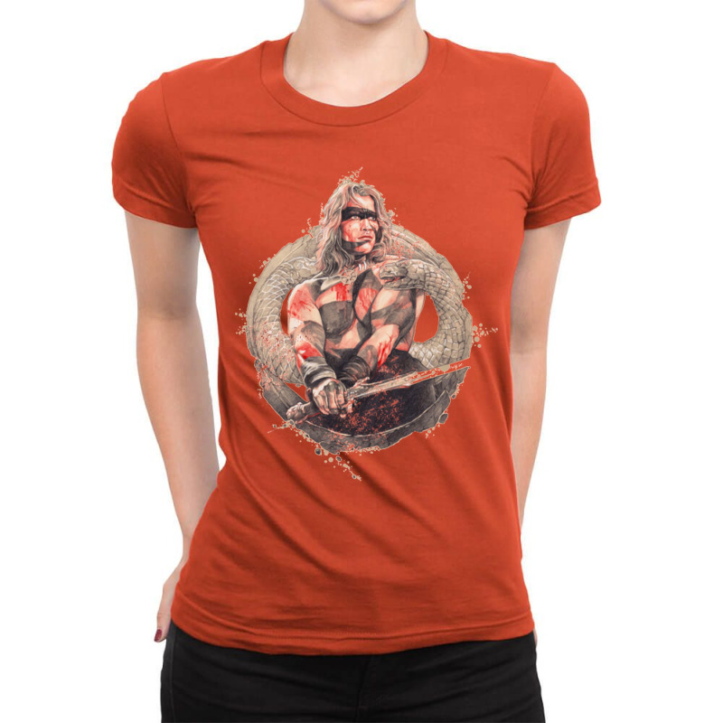 Conan The Barbarian Ilustration Vintage T Shirt Ladies Fitted T-Shirt by kampeljawdatq | Artistshot