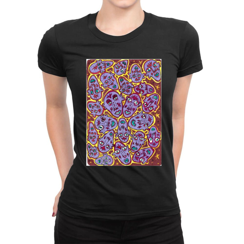 Multiple Faces Overlayed Ladies Fitted T-Shirt by BrentBir | Artistshot