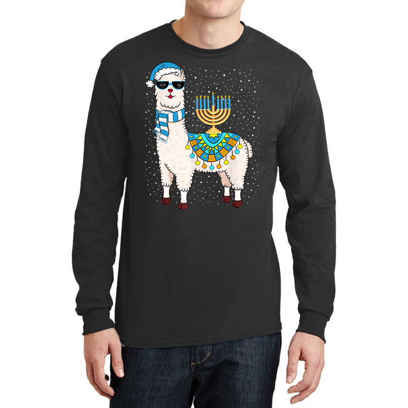 Llama With Jewish Hanukkah Chanukah Menorah Long Sleeve Shirts | Artistshot