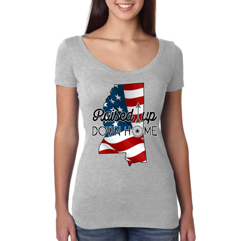 Raised Up Down Home Mississippi For Light Women's Triblend Scoop T-shirt by autlu2024 | Artistshot