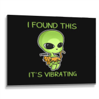 I Found This Its Vibrating Funny Aliens Cat Lovers Owner 34 Metal Print Horizontal | Artistshot