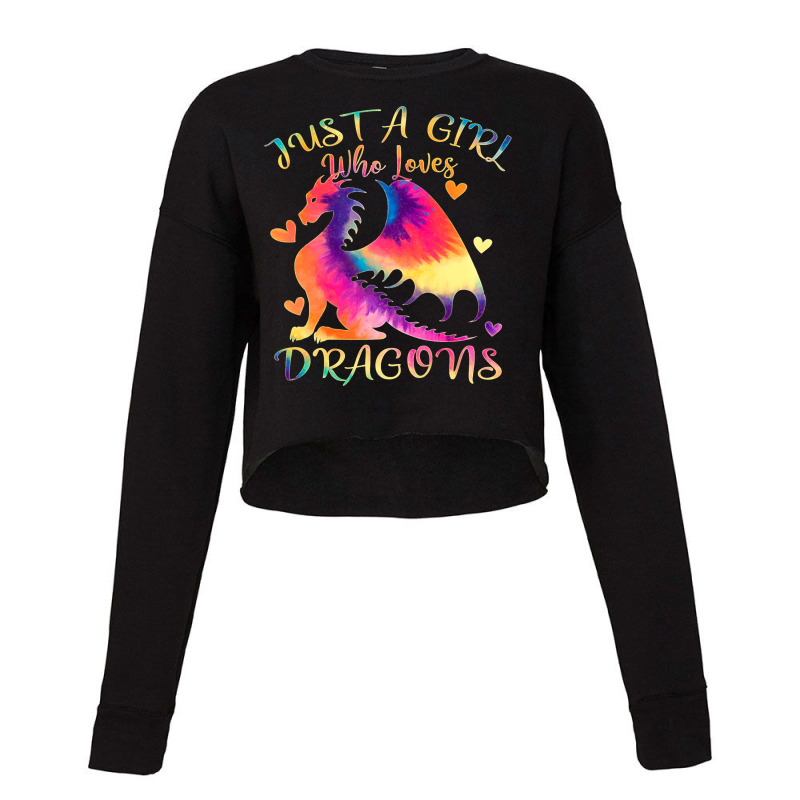 Just A Girl Who Loves Dragons Color Tie Dye Dragon Rainbow 5 Cropped Sweater by DEBORAHBOURSSIQUOT | Artistshot