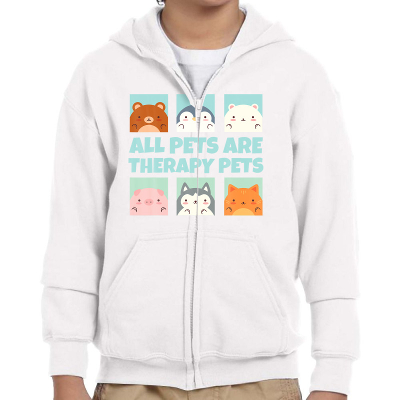 All Pets Are Therapy Pets Animal Pet Therapy Mental Health Youth Zipper Hoodie by stampfhadjisw | Artistshot