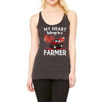 My Heart Belongs To A Farmer  Farmer Valentine For Wife Racerback Tank | Artistshot