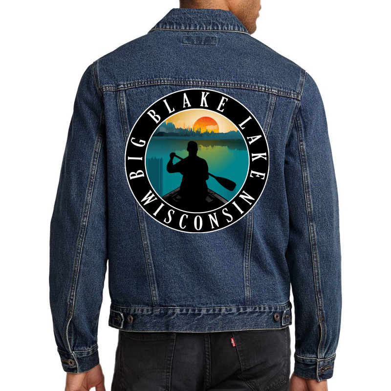 Big Blake Lake Lake Wisconsin T  Shirt Big Blake Lake Wisconsin Canoei Men Denim Jacket | Artistshot