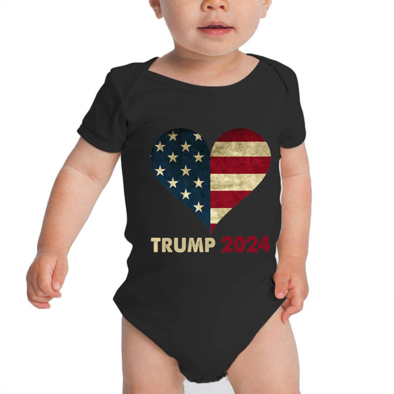 Trending American Flag Trump 2024 4th Of July Family Baby Bodysuit | Artistshot