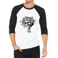 Grateful Skull Hairs 3/4 Sleeve Shirt | Artistshot