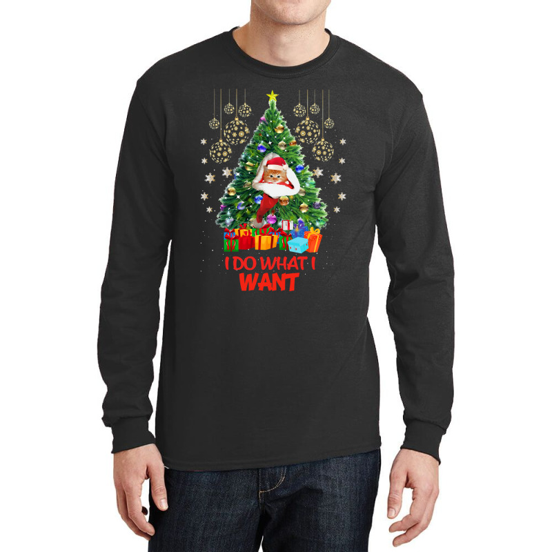 Black Cat Kitty Funny Cat Christmas Design Funny Cat Kitten Cat Long Sleeve Shirts by Hugo M Garney | Artistshot