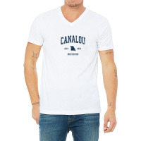 Canalou Missouri Mo Vintage Athletic Navy Sports Design V-neck Tee | Artistshot