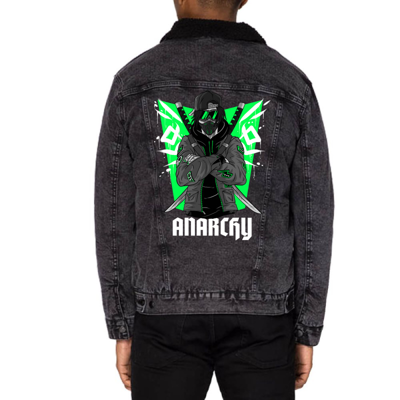 Limited Edition Ninja Warrior Anarchy Unisex Sherpa-Lined Denim Jacket by macklinsampson | Artistshot