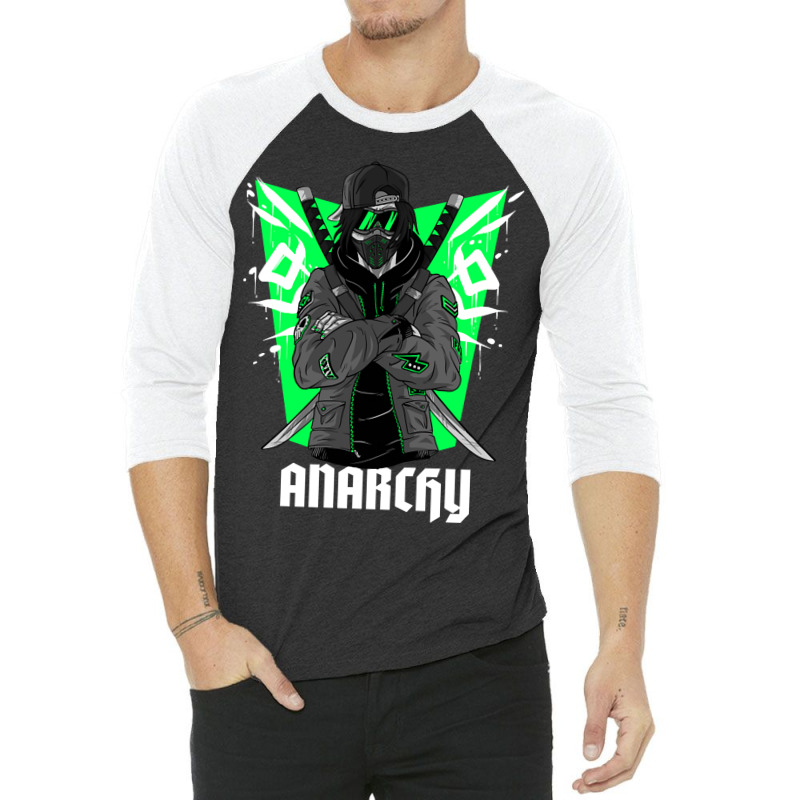 Limited Edition Ninja Warrior Anarchy 3/4 Sleeve Shirt by macklinsampson | Artistshot