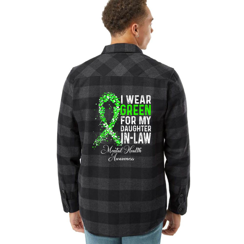 I Wear Green For My Daughter In Law Mental Health Awareness Flannel Shirt | Artistshot