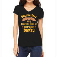 Hot Trend Oktoberfest Shirt - My Favorite Type Of Sausage Party Women's V-neck T-shirt | Artistshot