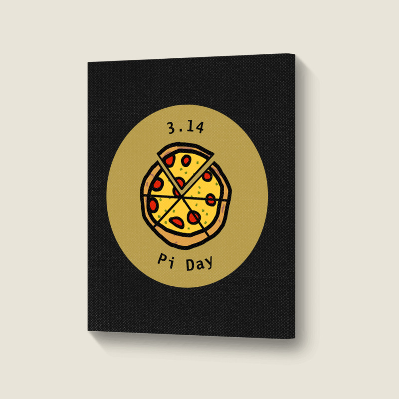 Trending 3.14 Pizza Pi Day Puns Gold Portrait Canvas Print | Artistshot