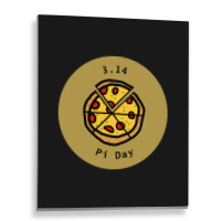 Trending 3.14 Pizza Pi Day Puns Gold Metal Print Vertical | Artistshot