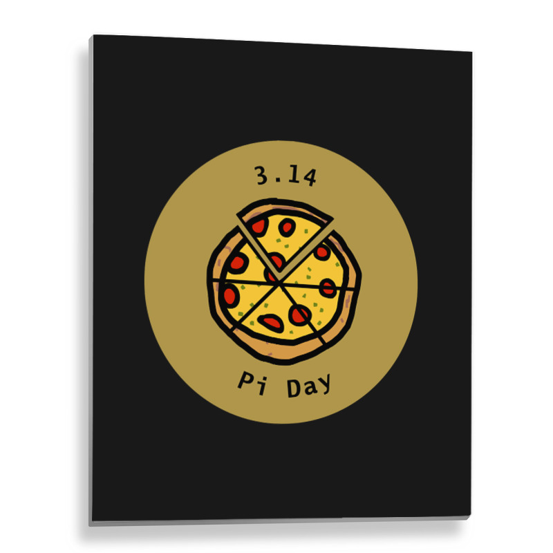 Trending 3.14 Pizza Pi Day Puns Gold Metal Print Vertical | Artistshot