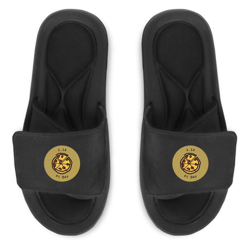 Trending 3.14 Pizza Pi Day Puns Gold Slide Sandal | Artistshot