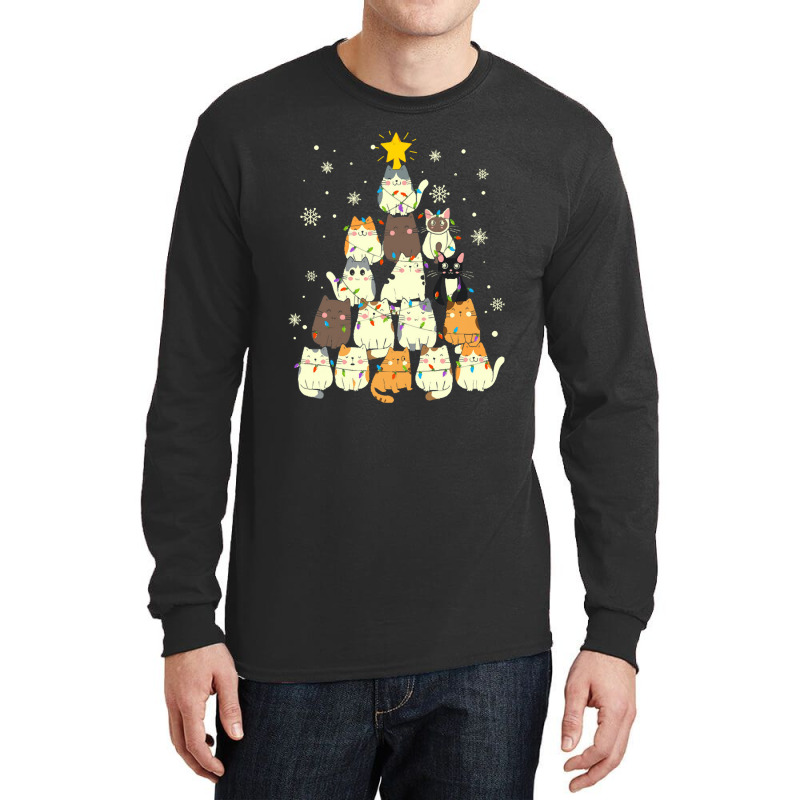 Cat Christmas Tree Christmas Cat Tree   Cat Lover Christmas Long Sleeve Shirts by Hugo M Garney | Artistshot