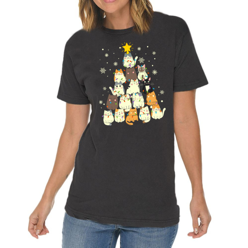 Cat Christmas Tree Christmas Cat Tree   Cat Lover Christmas Vintage T-Shirt by Hugo M Garney | Artistshot