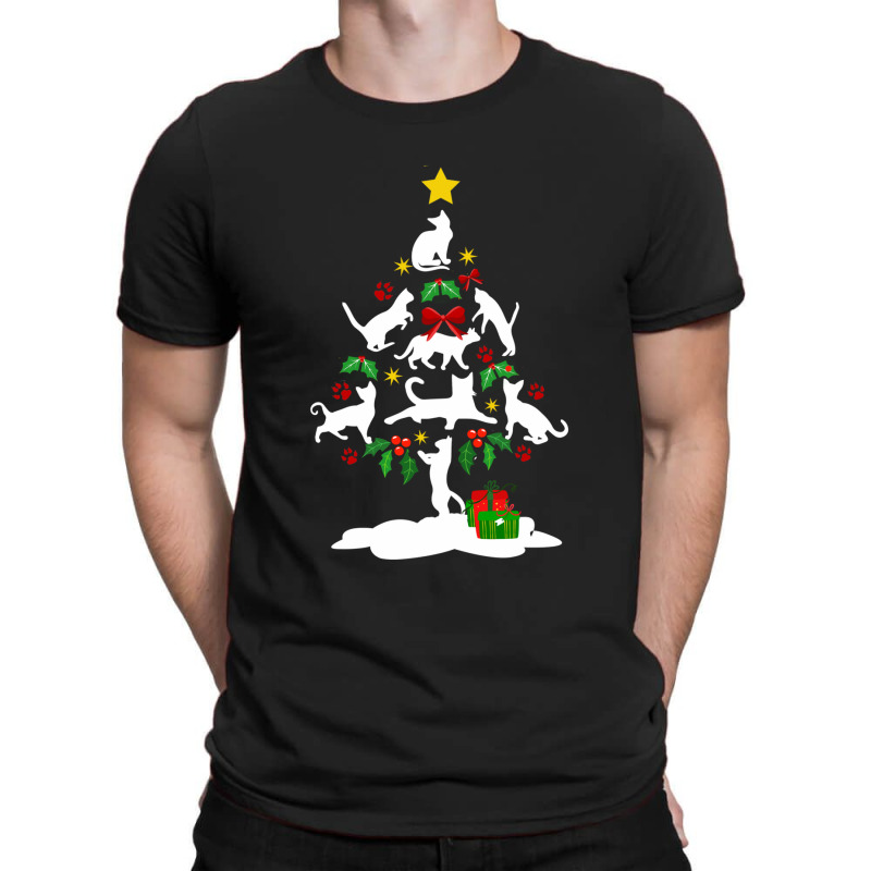 Cat Christmas Tree Xmas Gift For Cat Lovers T-Shirt by Hugo M Garney | Artistshot