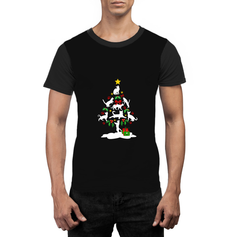 Cat Christmas Tree Xmas Gift For Cat Lovers Graphic T-shirt by Hugo M Garney | Artistshot