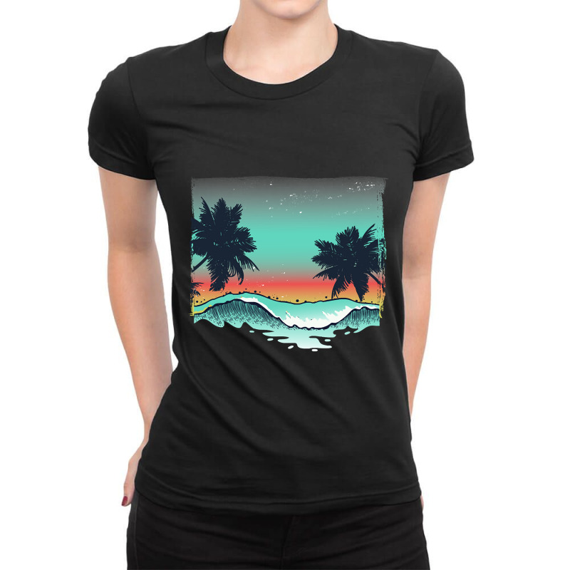 Hot Trend Palm Tree-lc6ez Ladies Fitted T-Shirt by macklinsampson | Artistshot