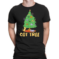 Cat Tree With Cats And Christmas Tree T-shirt | Artistshot