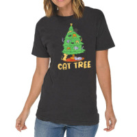 Cat Tree With Cats And Christmas Tree Vintage T-shirt | Artistshot