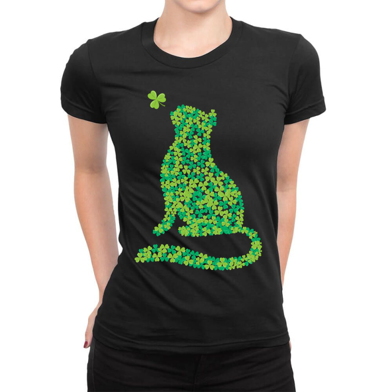 Shamrock Cat Happy Saint Patricks Day Ladies Fitted T-shirt | Artistshot
