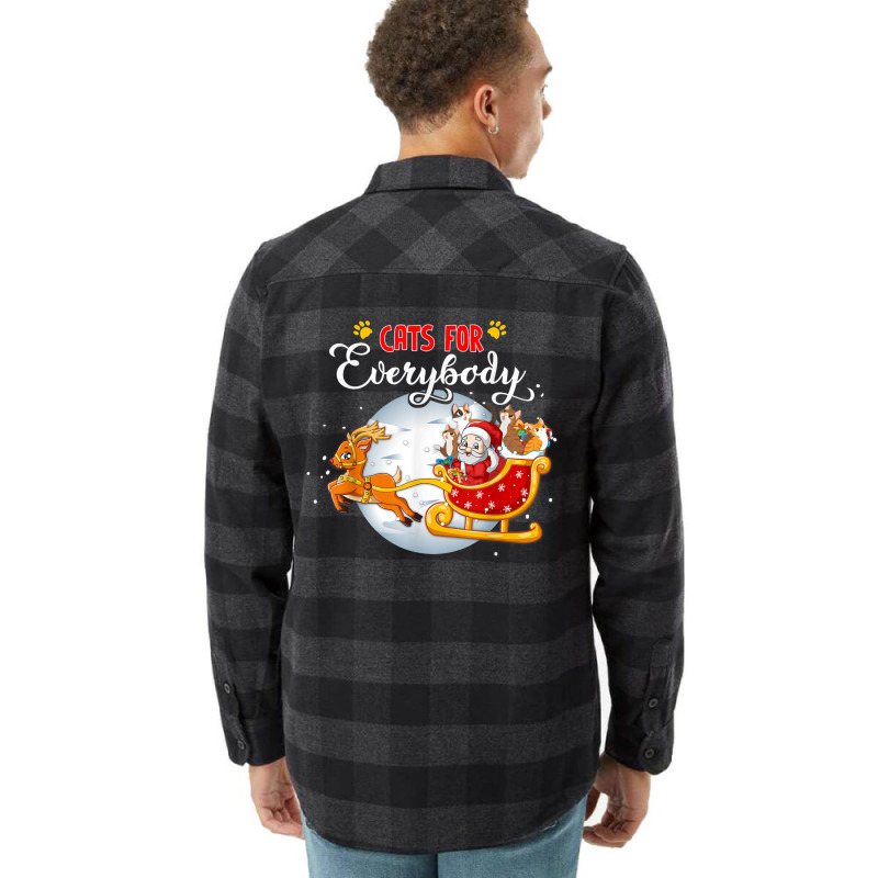 Cats For Everybody Funny Christmas For Cat Santa Lover Flannel Shirt by Hugo M Garney | Artistshot