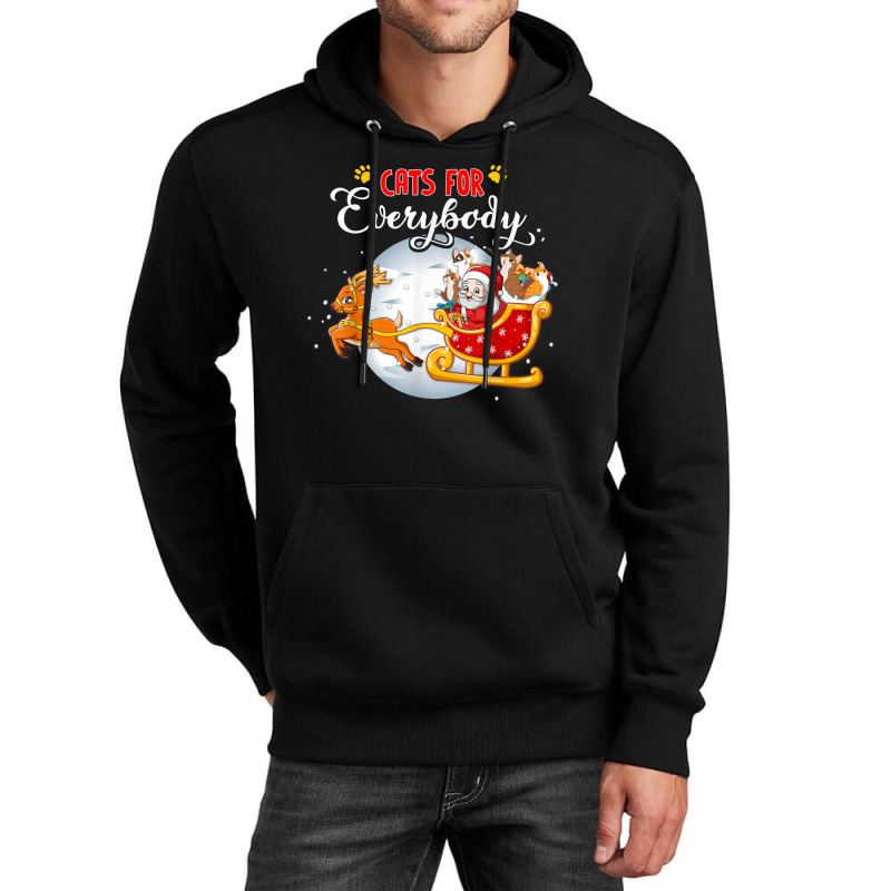 Cats For Everybody Funny Christmas For Cat Santa Lover Unisex Hoodie by Hugo M Garney | Artistshot