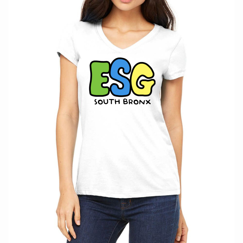 Esg South Bronx 70s Hip Hop Punk Tribute Women's V-Neck T-Shirt by bepinobstn | Artistshot