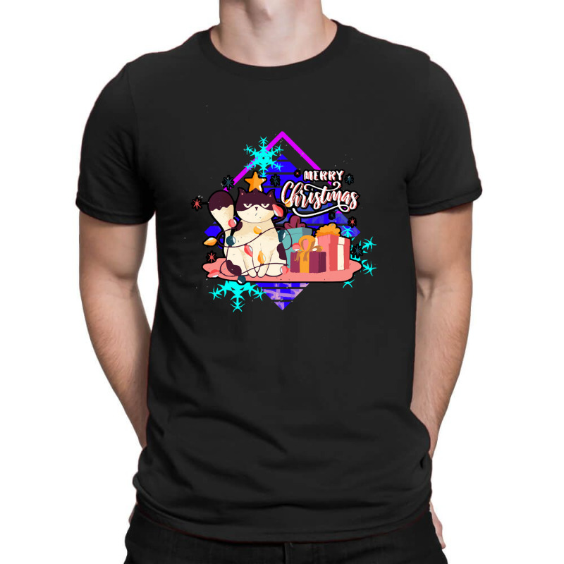 Christmas T Shirt Merry Christmas Bad Cat Not Amused T-Shirt by Hugo M Garney | Artistshot