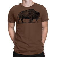 Buffalo Bison Familly Sketch T-shirt | Artistshot