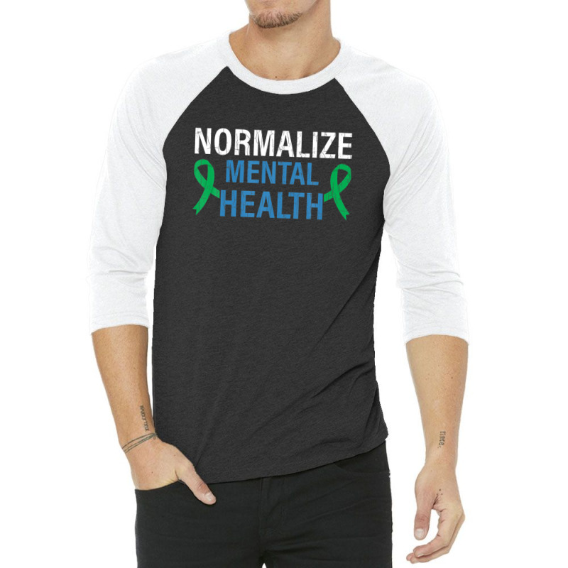 Normalize Mental Health Awareness Therapist Graphic 3/4 Sleeve Shirt | Artistshot