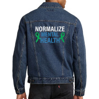 Normalize Mental Health Awareness Therapist Graphic Men Denim Jacket | Artistshot