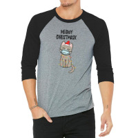 Meowy Christmask Cute Christmas Ca 3/4 Sleeve Shirt | Artistshot