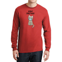 Meowy Christmask Cute Christmas Ca Long Sleeve Shirts | Artistshot