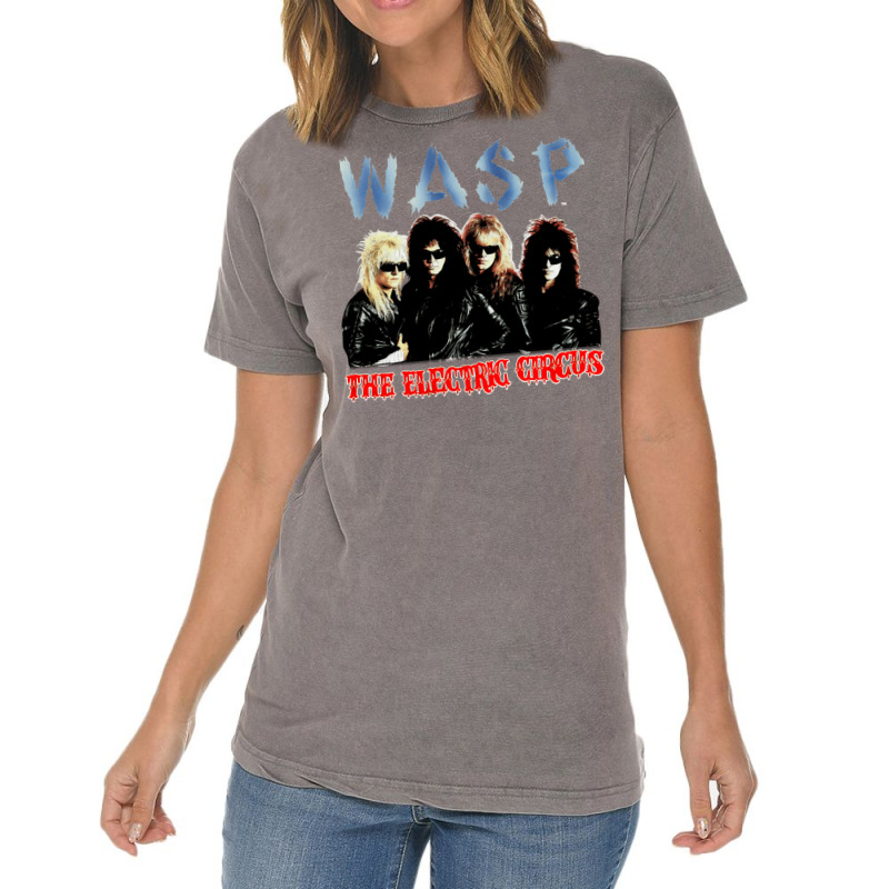 Wasp 1987 The Electric Circus Tour Concert Classic  Nostalgia Yellow Vintage T-shirt | Artistshot