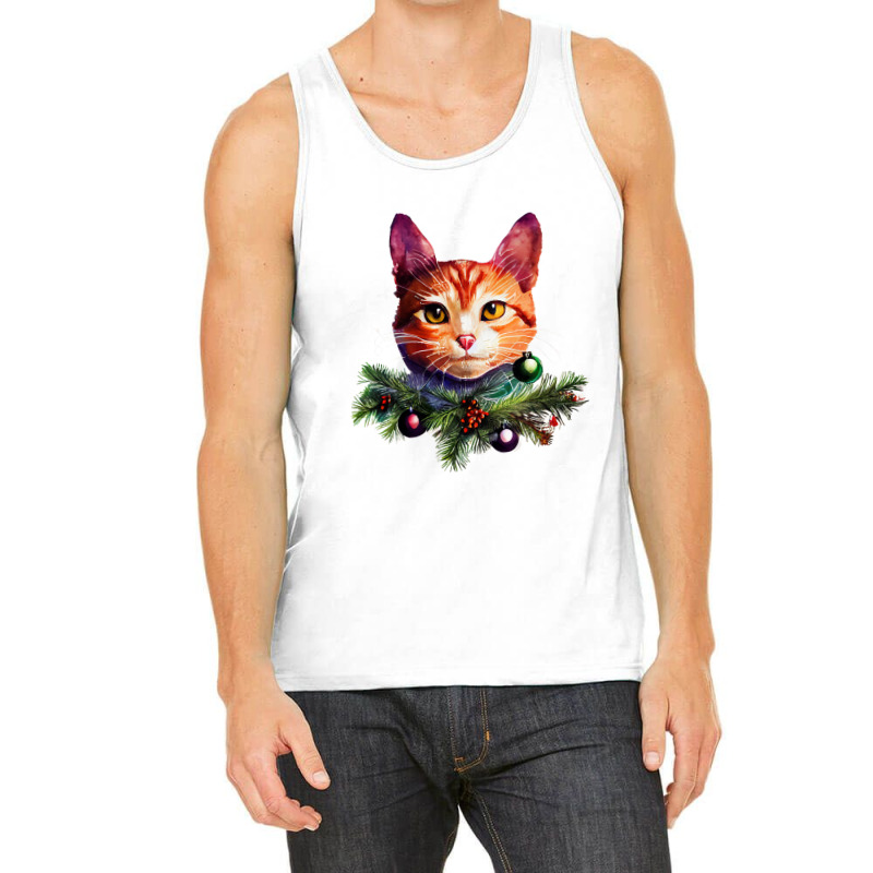 Orange Cat Christmas Vintage Cat Xmas Christmas Cat Pullover Tank Top by Hugo M Garney | Artistshot