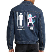 Funny Unicorn Dabbing Other Arborists Me Men Denim Jacket | Artistshot