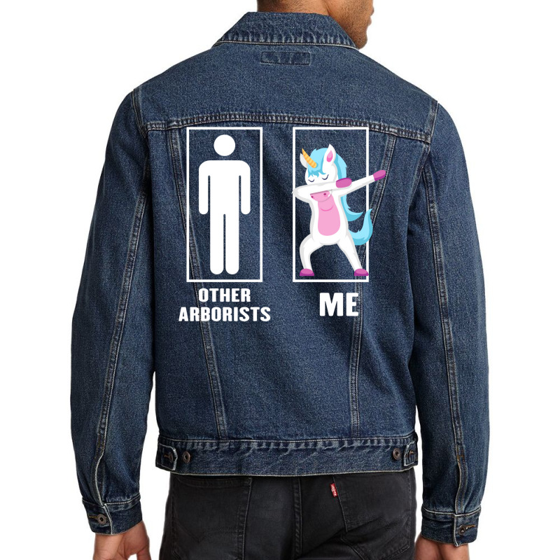 Funny Unicorn Dabbing Other Arborists Me Men Denim Jacket by futuristicperky | Artistshot