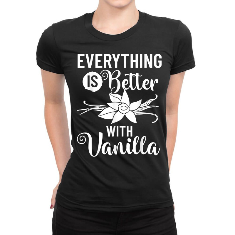 Vanilla Beans Extract Bourbon Ice Cream Paste Powder T Shirt Ladies Fitted T-Shirt by kogmor58594 | Artistshot