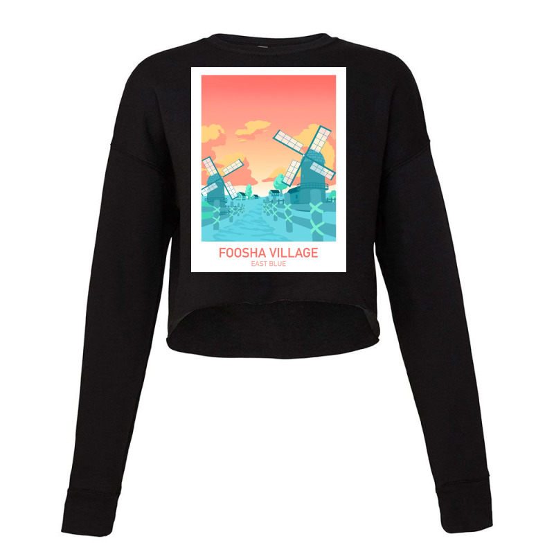 One Piece Foosha Village   Dawn Island   Anime Travel Poster Cropped Sweater by aneakwsi | Artistshot