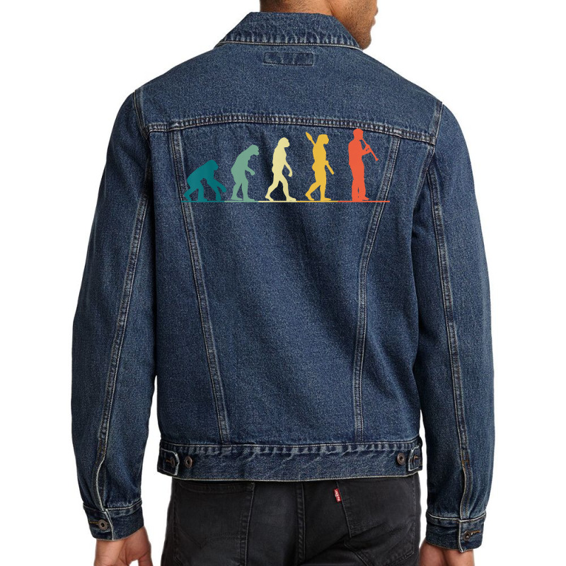 Vintage Evolution Of Clarinet Player T Shirt Men Denim Jacket | Artistshot