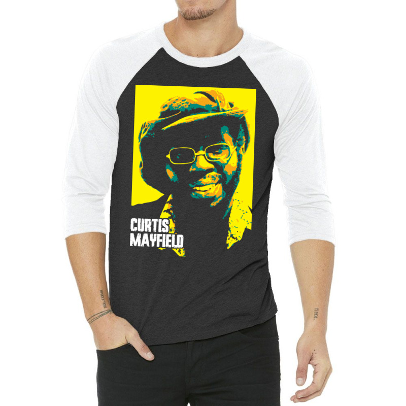 Curtis Mayfield Curtis Lee Mayfield American Singersongwriter, Guitari 3/4 Sleeve Shirt | Artistshot