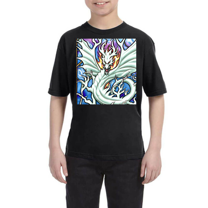 Hot Trend White Dragon Breathing Fire Stained Glass Youth Tee by declangreenwood | Artistshot