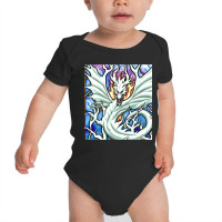 Hot Trend White Dragon Breathing Fire Stained Glass Baby Bodysuit | Artistshot