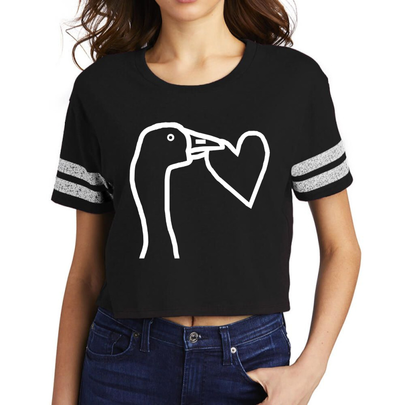 Trending White Line Minimal Goose Stealing A Heart Portrait Scorecard Crop Tee by declangreenwood | Artistshot