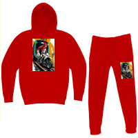 Japanese Anime Girl Riding A Bike On The Train Track Hoodie & Jogger Set | Artistshot